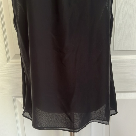 NWT Ann Taylor Pleated Collar Silk Black Blouse Top Womens Sz 14 - Picture 7 of 16